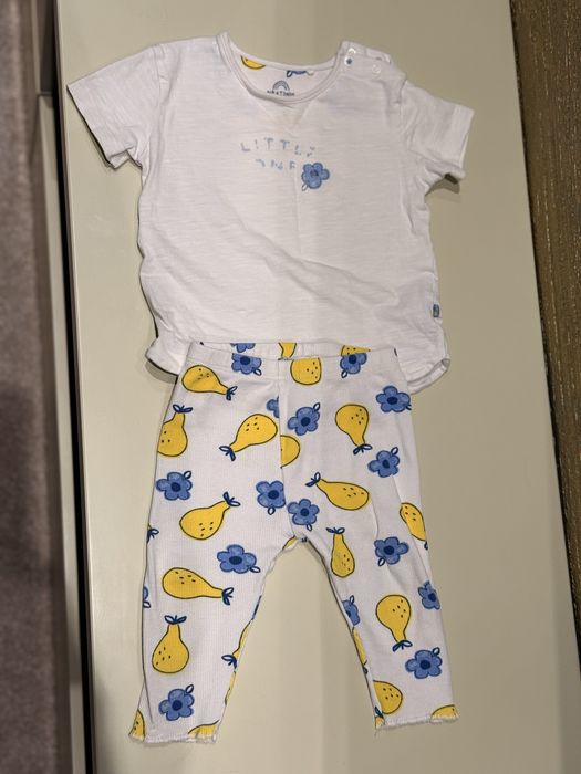 Set NEXT baby 3–6 luni, tricou + pantaloni
