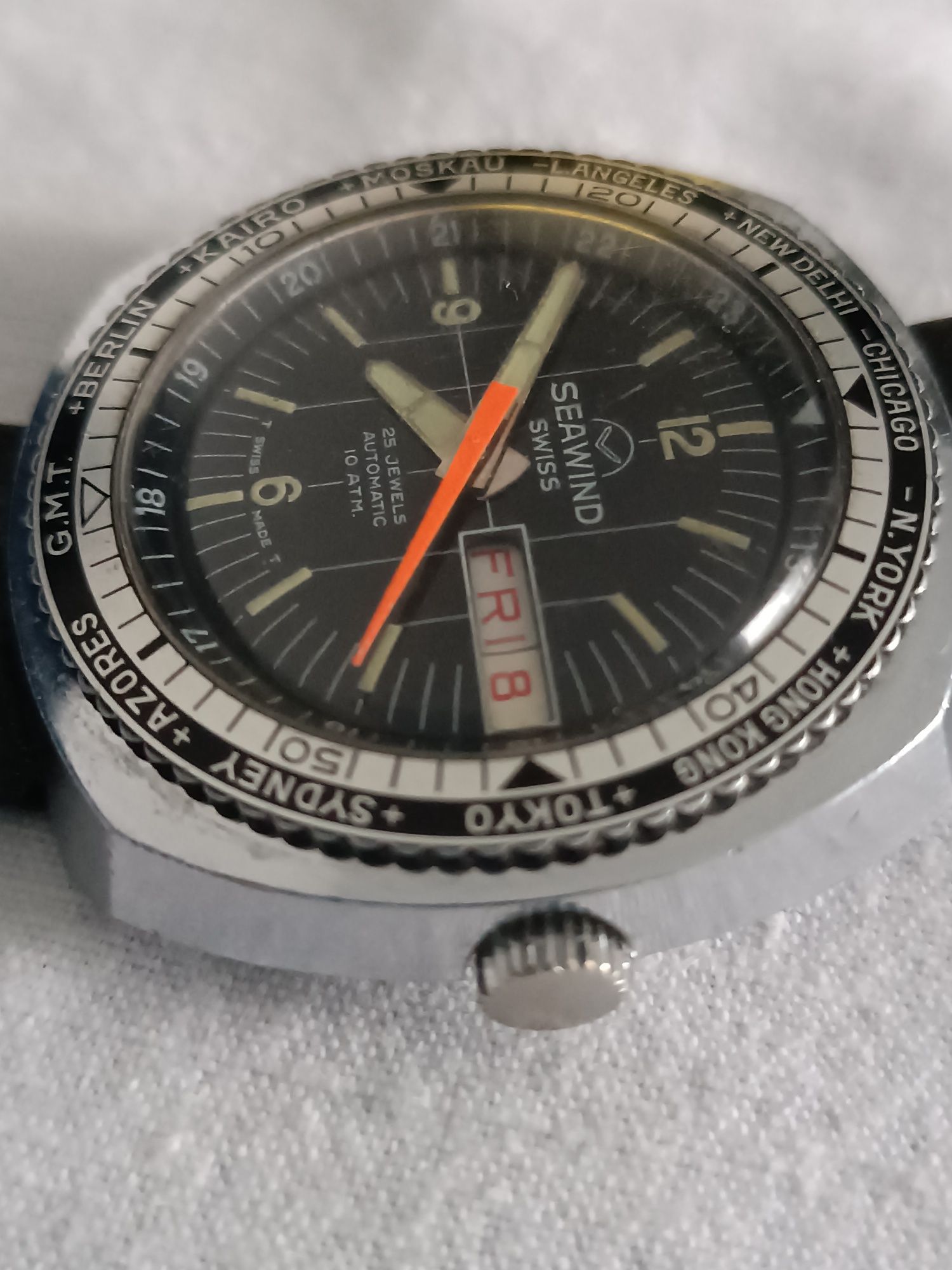 Ceas Bărbătesc Vintage Seawind Sub Diver 10 atm Worldtimer