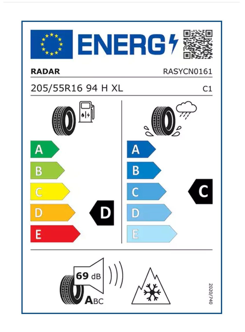 Нови 4 бр.  усилени зимни гуми RADAR 205/55R16 94H XL (RP) DIMAX ALPIN