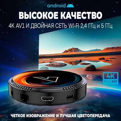 Смарт ТВ приставка Vontar W2 8K video ОЗУ 4, память 32ГБ