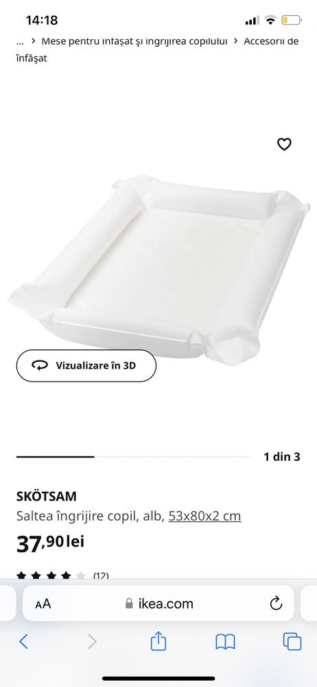 Saltea cu husa pentru copii Ikea