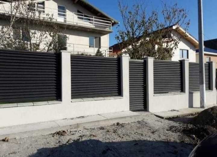 Garduri si porti stil jaluzea, sipca metalica, tabla cutata