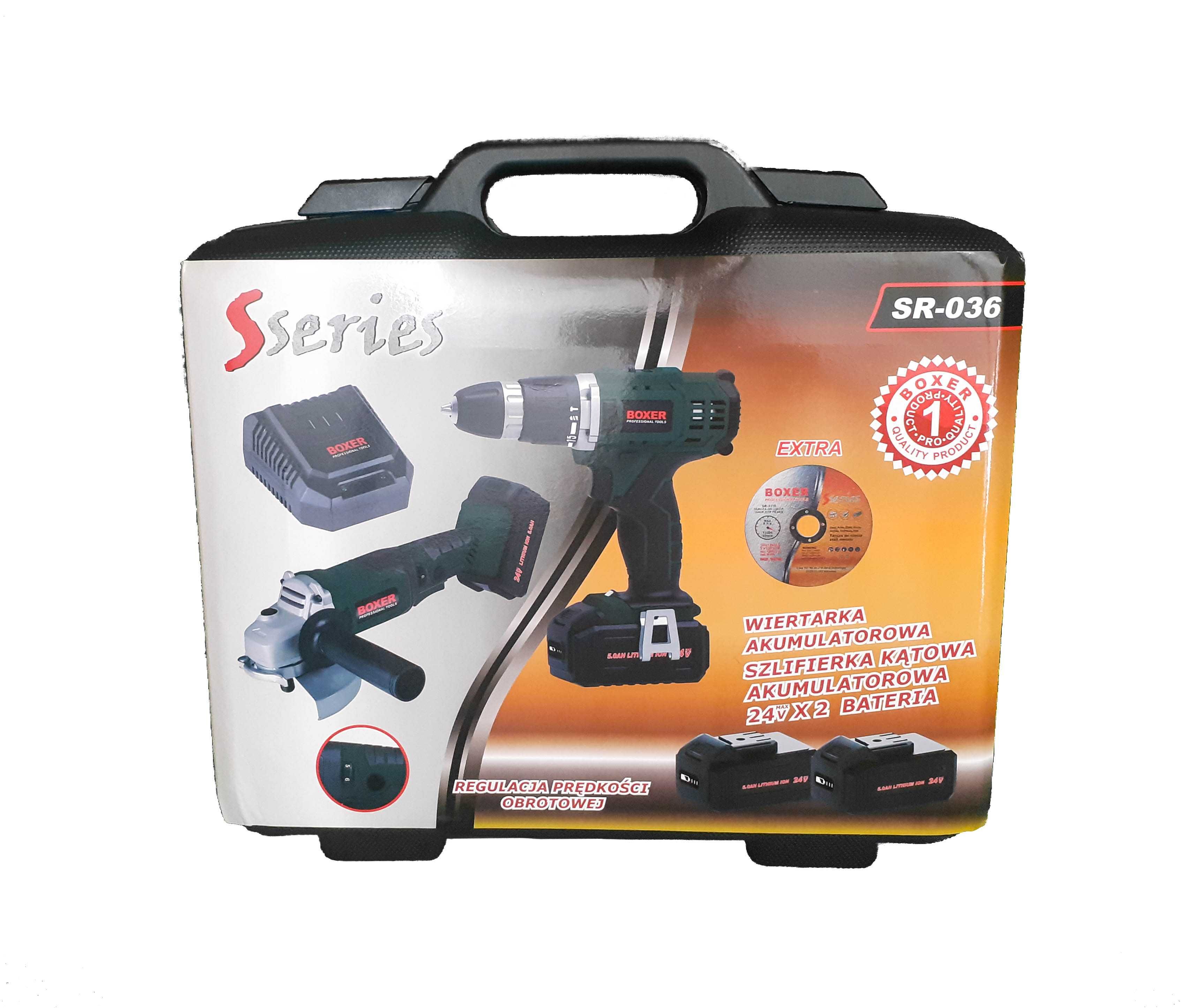 Set masina gaurit si insurubat + polizor unghiular / flex 24V 5ah