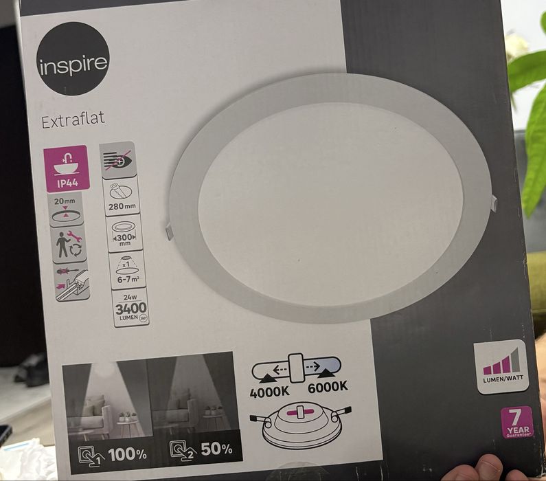 Plafoniera incastrabila tavan fals IP44