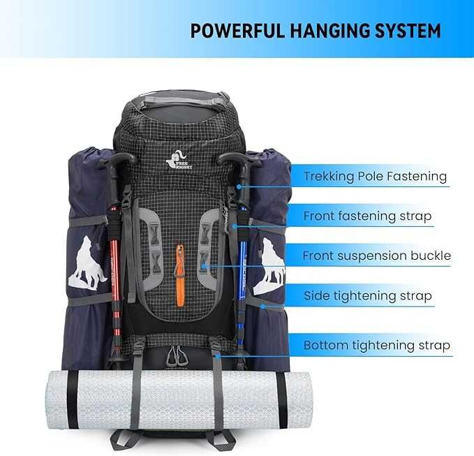 Rucsac drumetie, Bseash, confortabil, usor, premium, 80L