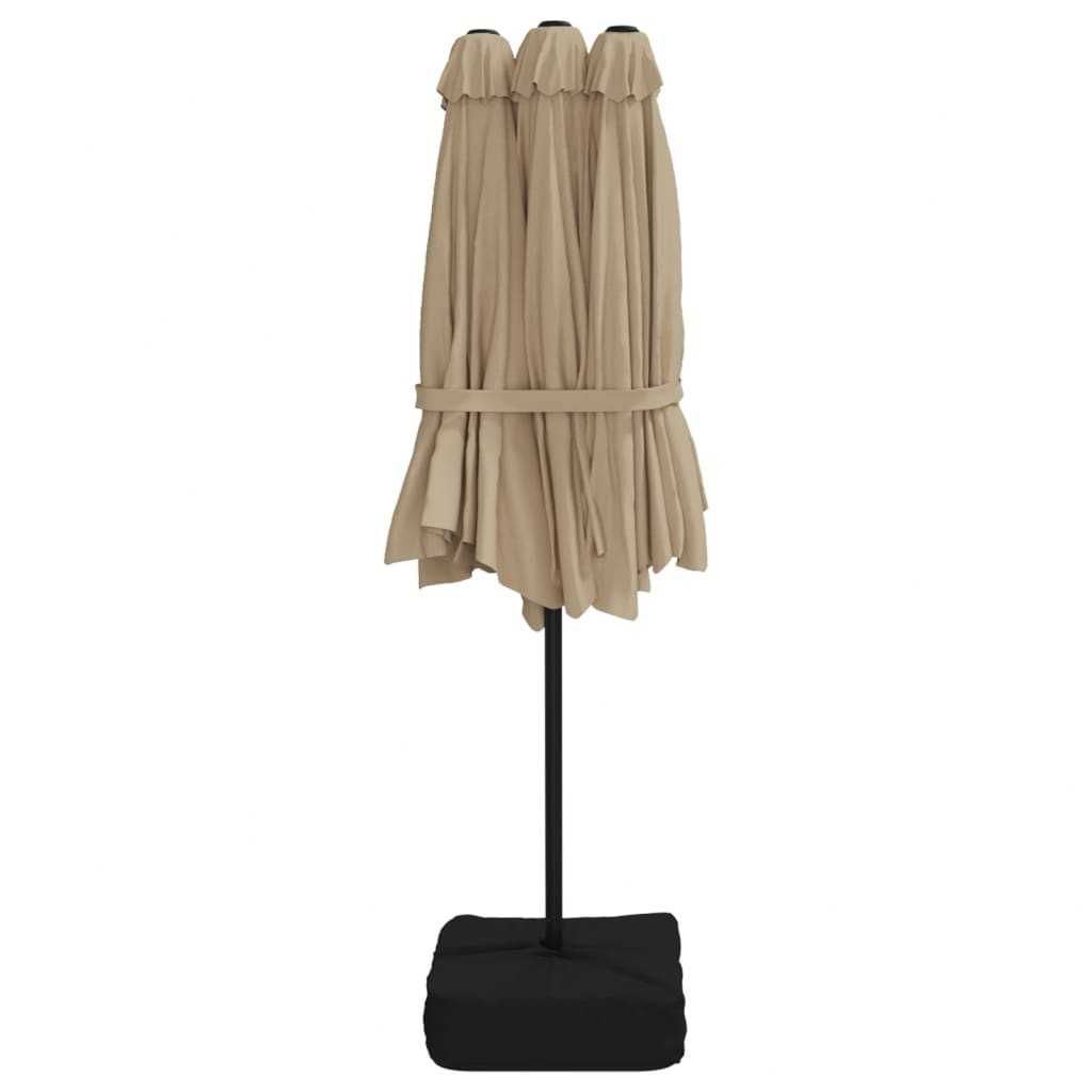 Umbrelă de soare cu baza gradina/terasa 450×245 cm Bej OFERTA