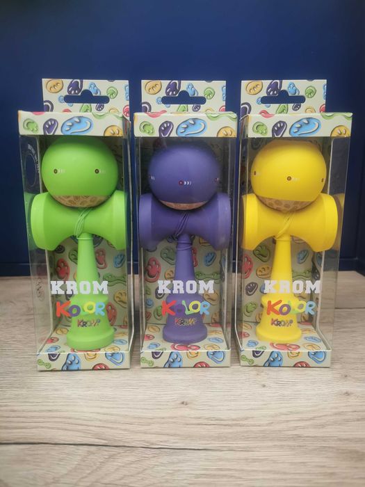 Kendama Krom Kolor Original - Verde si Galben - Nou si Ambalat