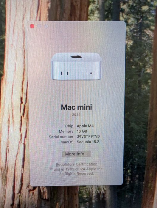 MacMini M4 16Gb SSD 256Gb in garantie