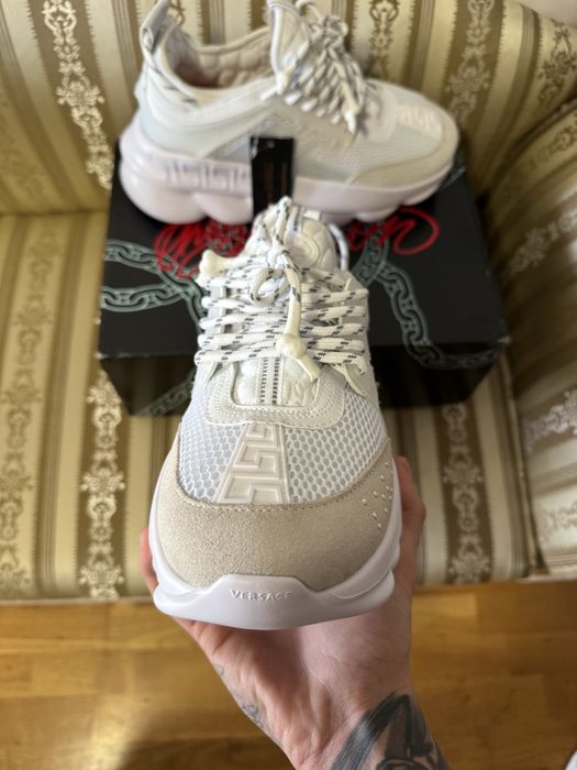 adidasi sneakers versace chain reaction triple white