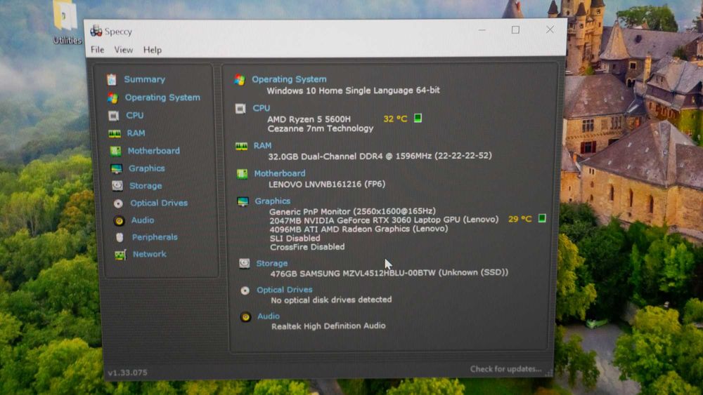 Laptop Gaming Lenovo Legion 5 PRO Ryzen 5 5600 RTX 3060 165Hz WQHD 32g