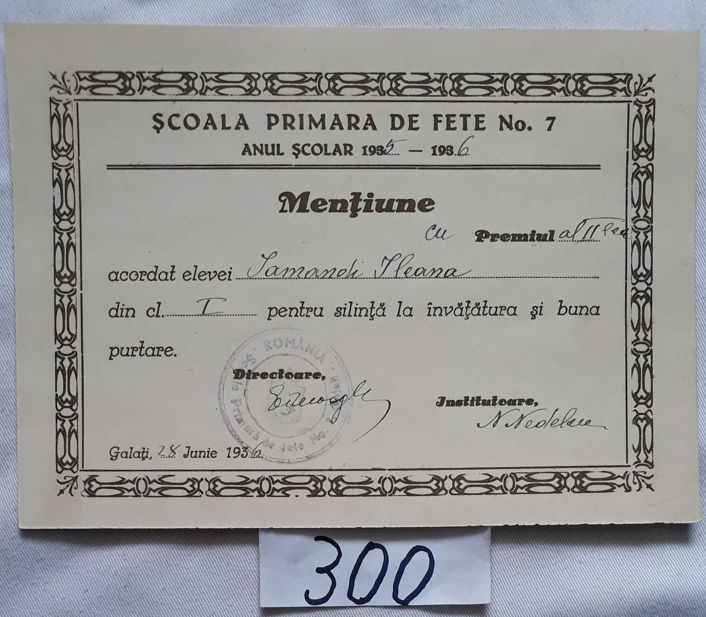 Diplomă de colecție nu trimit in tara predare impersonală nu fac schim