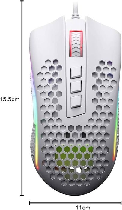 Redragon Storm White — лёгкая игровая мышь с точным сенсором