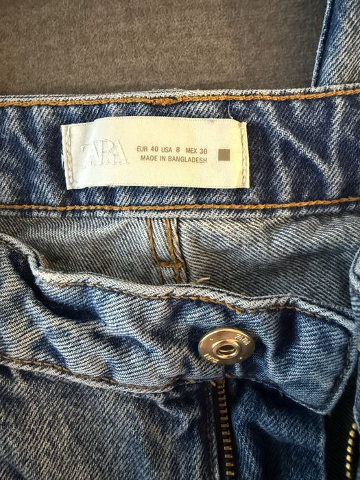 Jeans Zara Straight drepti talie inalta