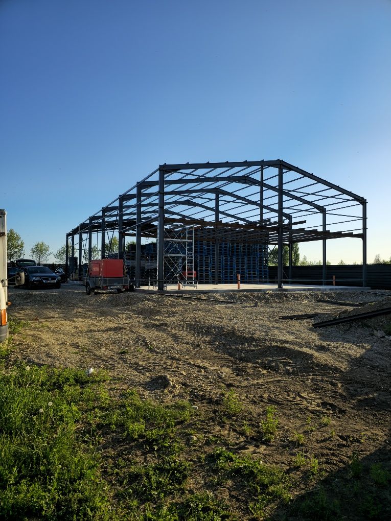 Hală Metalică 15x35x5m – Structură Vopsită, Demontabilă, Montaj + Tran
