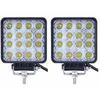 Set 2 x Proiector LED auto offroad 48W 12V-24V, 3520 lumeni, patrat