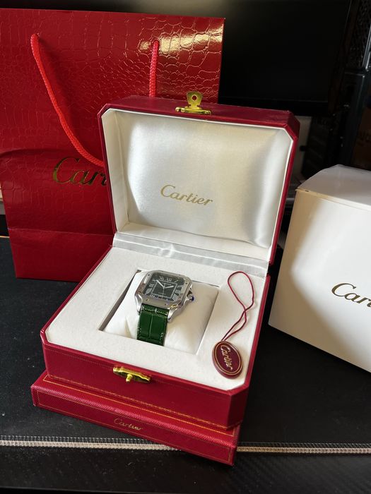 Cartier Santos Green Leather ЕДИНСТВЕН!!!