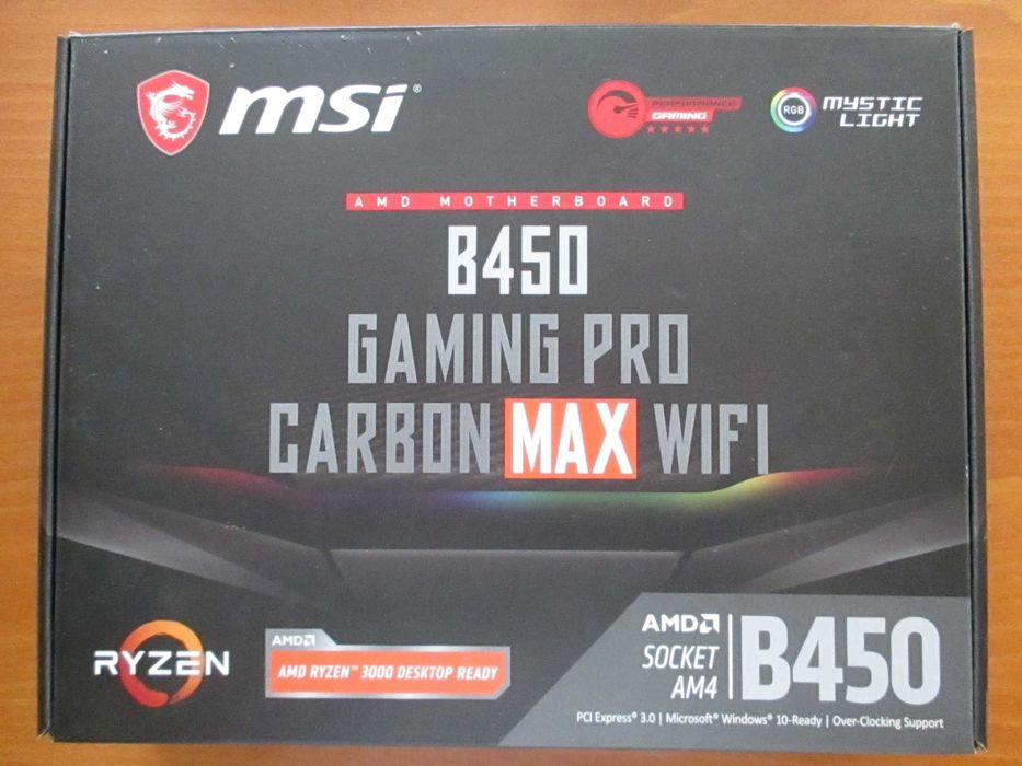 Дънна платка MSI B450 GAMING PRO CARBON MAX WiFi, сокет АМ4