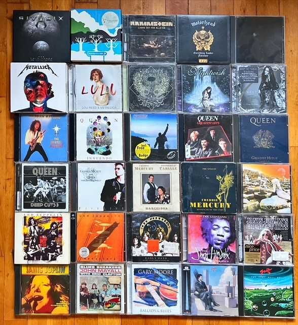 CD orig rock: Rammstein, Metallica, Queen, Zeppelin, Korn,Dire Straits