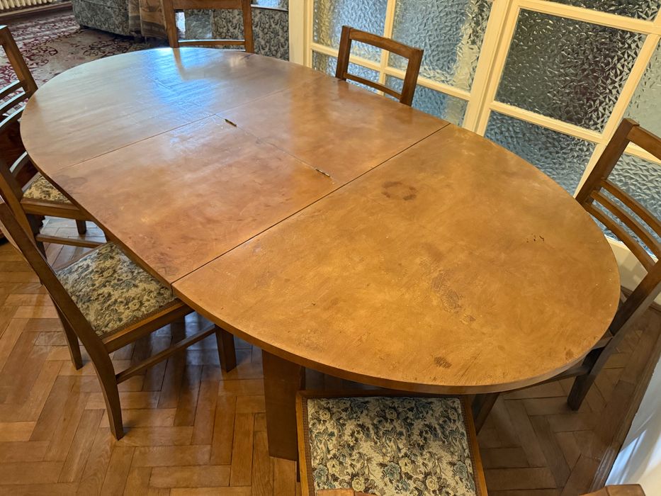 Masa de sufragerie cu 6 scaune (pret redus)