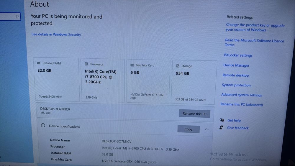 PC Gaming i7 Nvidia 32gb ram 1T SSD