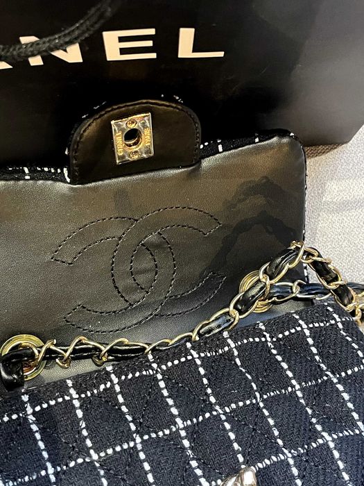 чисто нова чанта черна на шанел уникален подарък дамска chanel