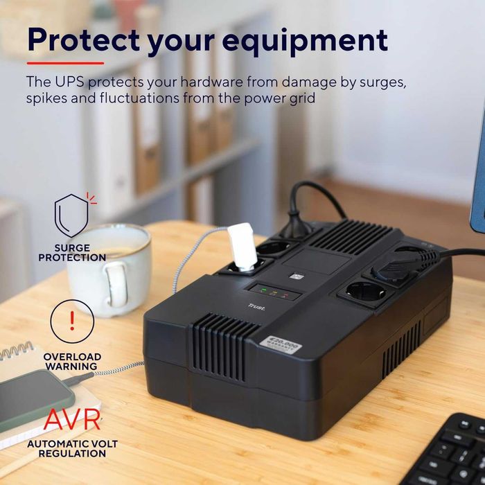 Нов UPS Trust Maxxon 800VA / 360W (Непрекъсваемо Захранване)