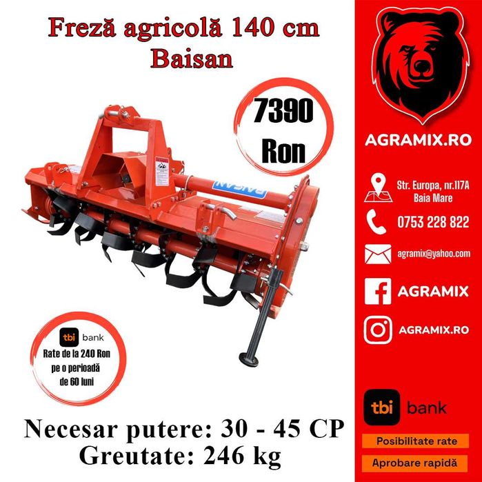 Freza agricola 1.4 m model Baisan Agramix NOU