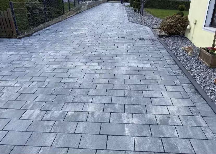 Montaj Pavaj rigole dale borduri rigole pavaj 3D gard