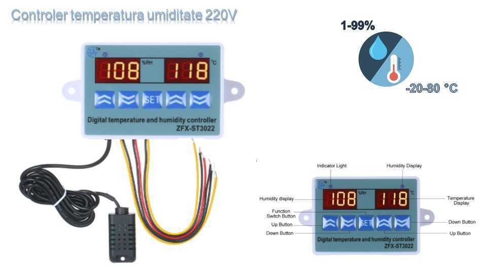 Controler temperatura umiditate 220V