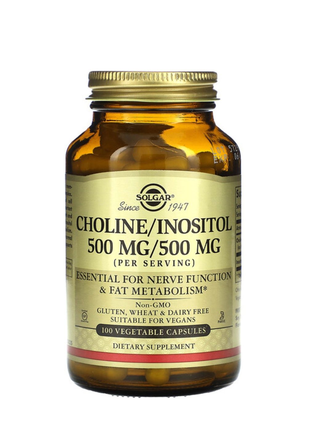 Solgar Холин и инозитол. Choline/inositol 100 капсул