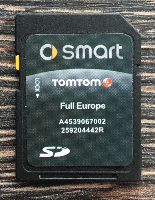 2024год. SMART 453 TomTom SD Card Europe & UK & Turkey Сд Карта Смарт