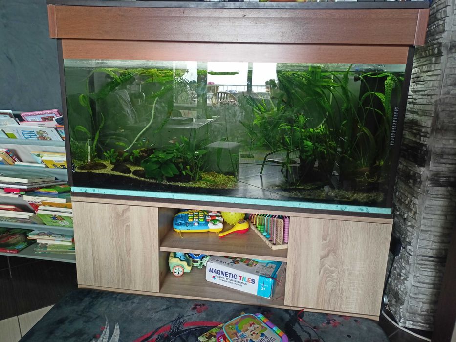 Аквариум 200л. с вътрешен филтър, шкаф