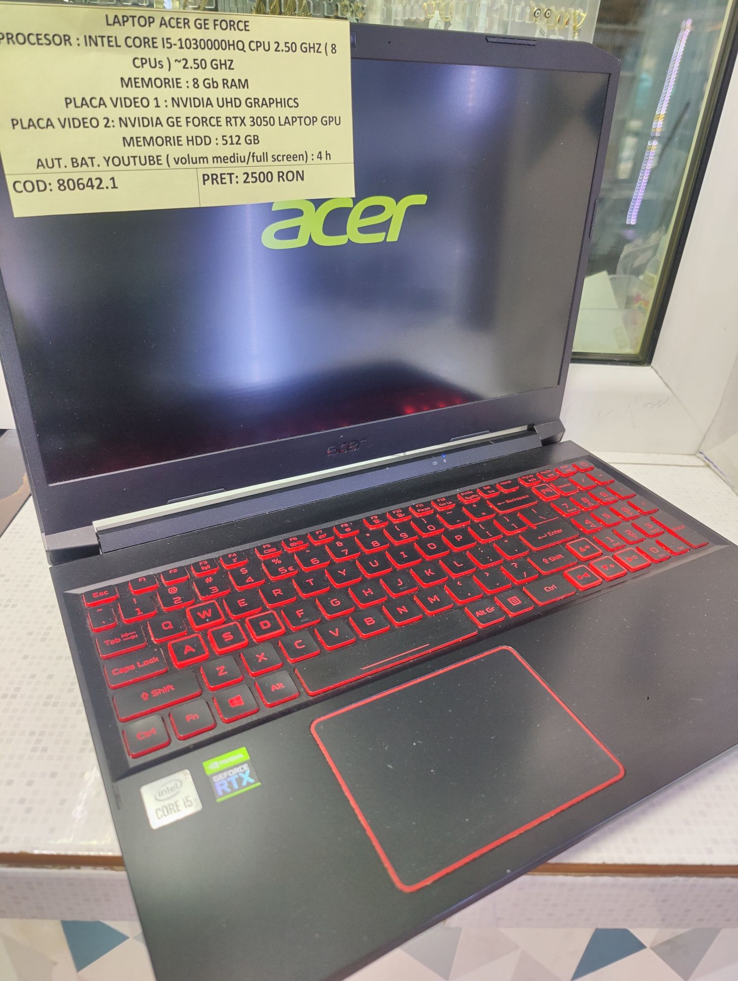 Laptop asus gaming nitroan515-55 m3