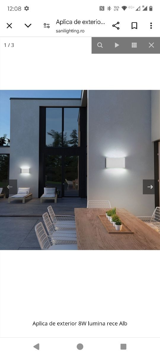 Aplica interior/ exterior case birouri spatii comerciale 8w