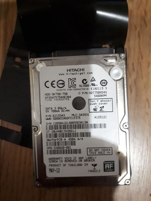 HDD HardDisk pt Laptop Hitachi 750GB