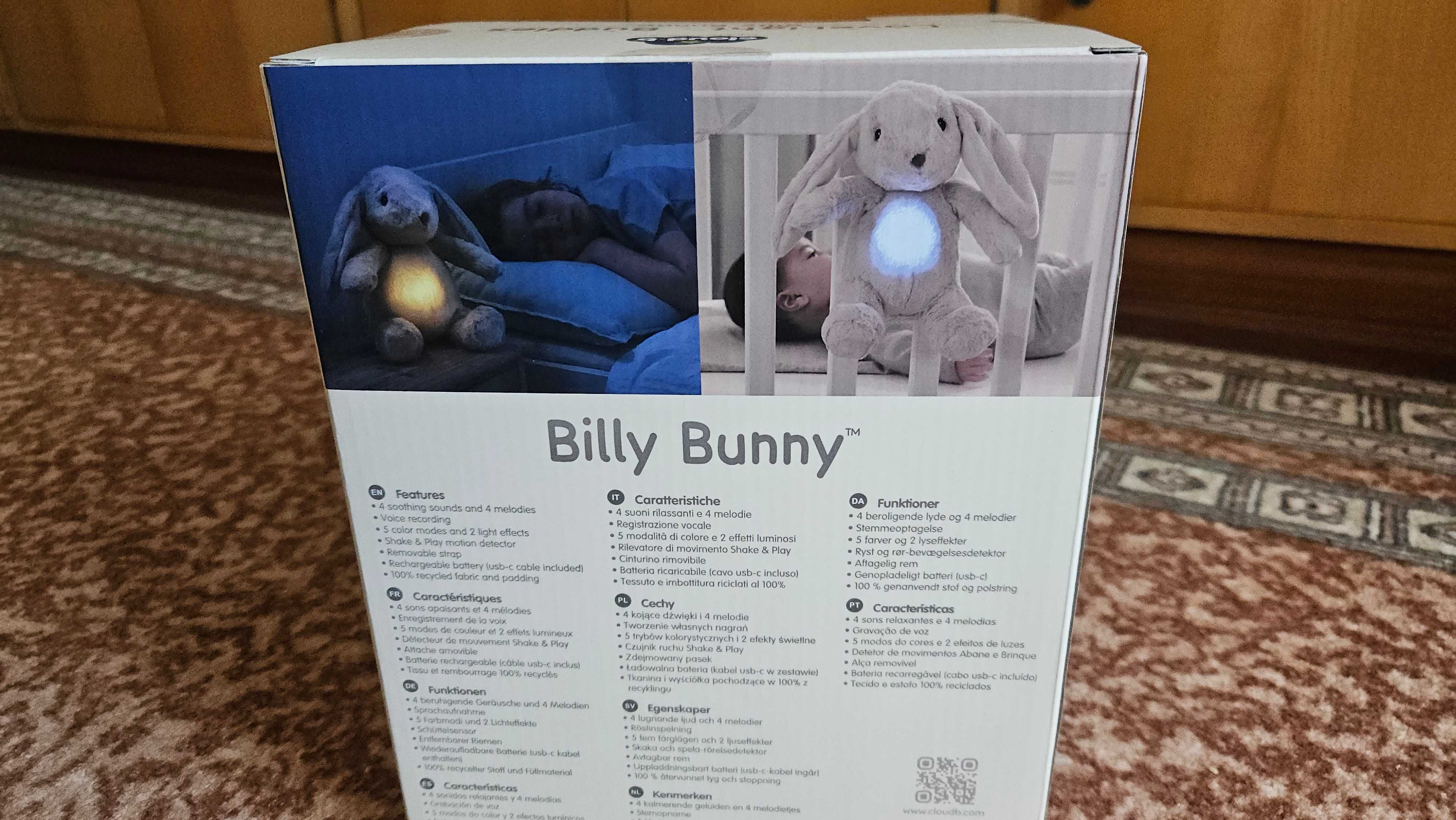 Музикална плюшена играчка за Бебе с Мелодии и Светлина-Billy the Bunny