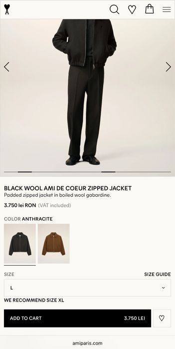 Geaca AMI Paris autentica , marimea L