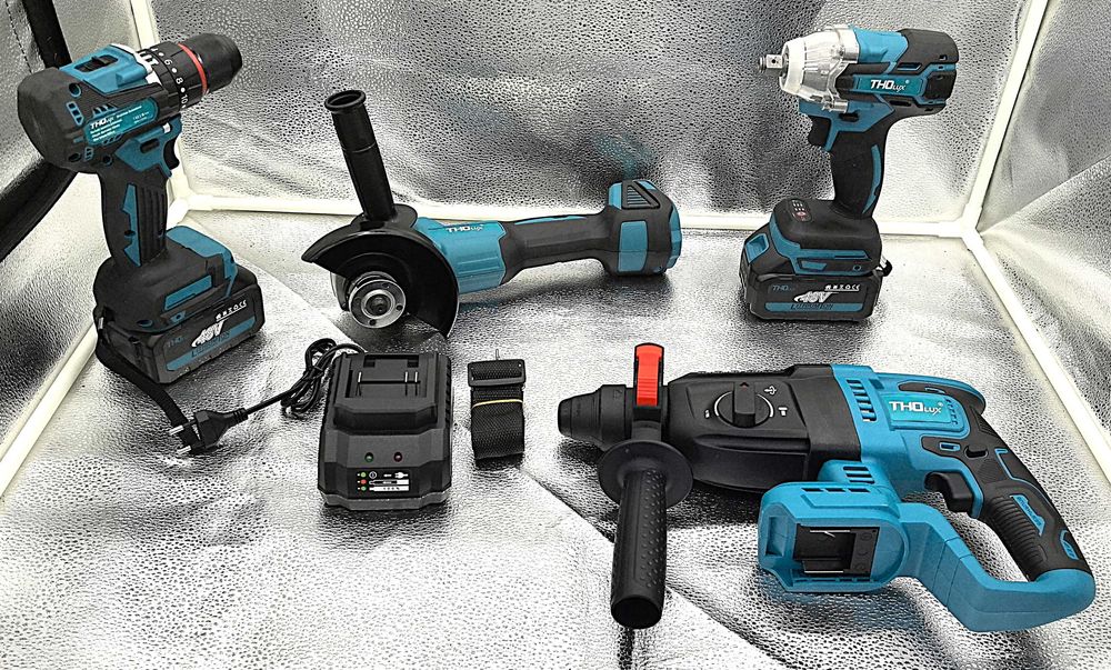 Set Scule 4 in 1 THO Lux 48V, Cu 2 Baterii Incluse