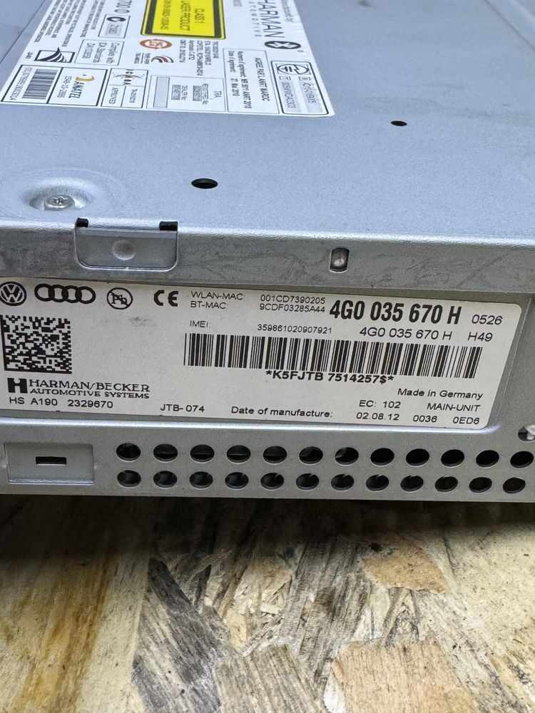 Unitate multimedia Audi A6 C7/A7 4G cod 4G0035670H