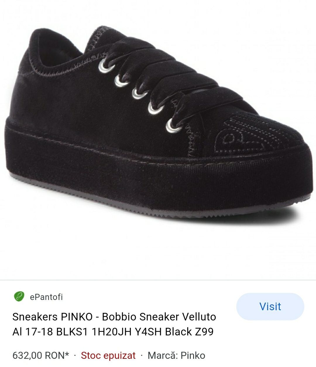 Sneakersi Pinko 40 originali, brand lux, catifea neagră