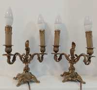Elegant set de 2 lampi pentru noptiera in stilul Rococo din bronz masi