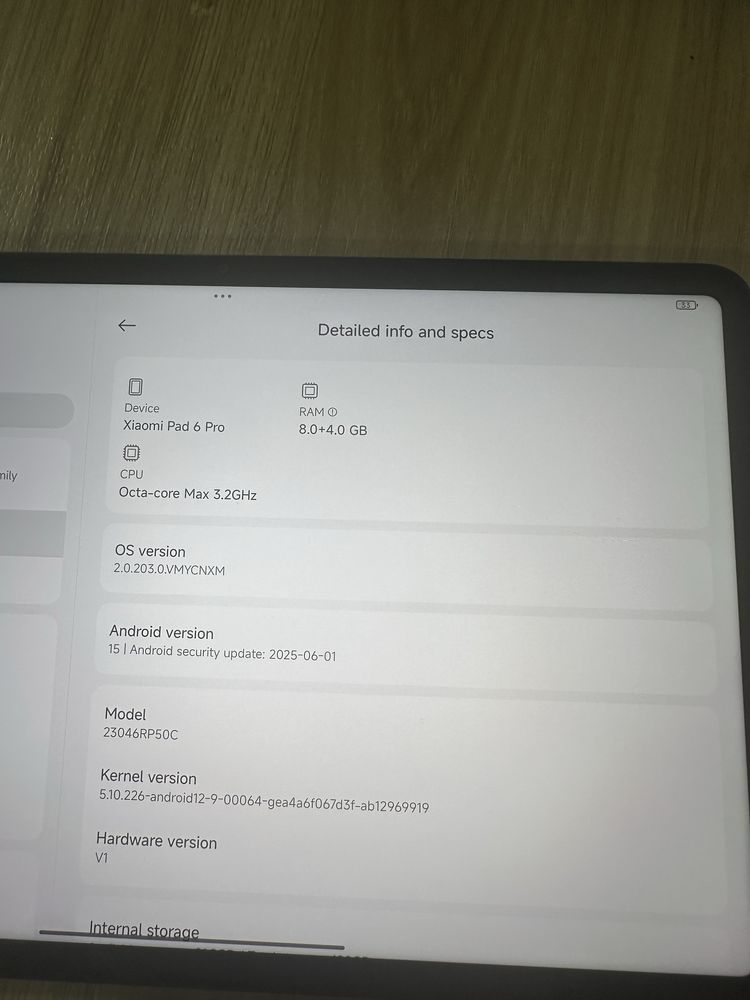 Mi pad 6 pro.  8+4/128