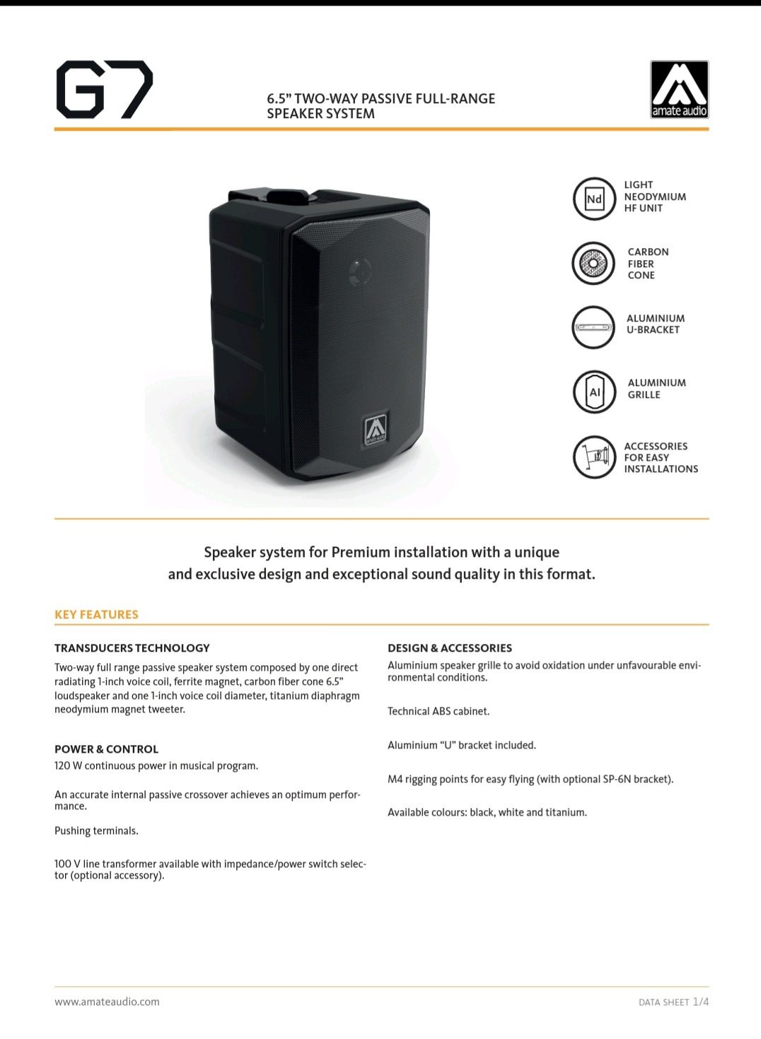Vand boxe de exterior Amate Audio G7 - produs nou (16 buc disponibile)
