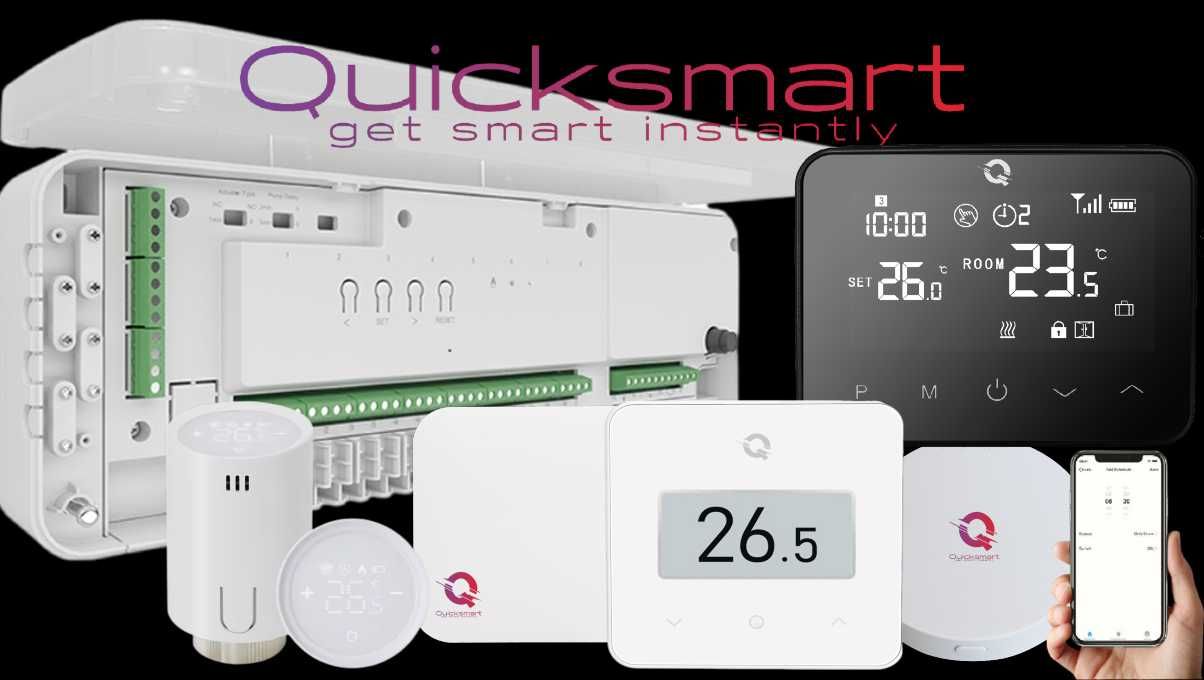 Automatizare Pardoseala, 2x 8 zone, 4 termostat Q30, Wireless, Smart