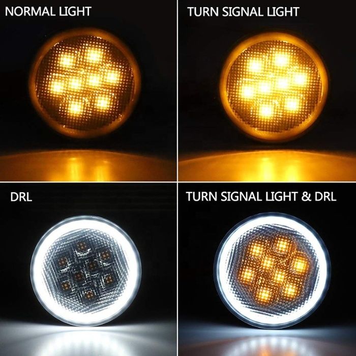 Semnalizari LED cu Angel Eyes Jeep Jeep Wrangler JK Rubicon Sahara 200