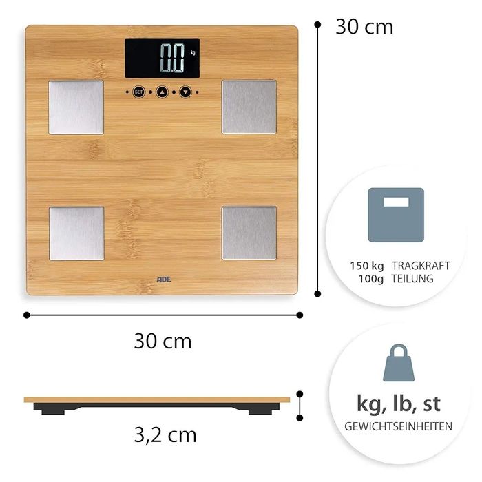 Cântar analizor digital ADE Barbara, 150 kg, nou