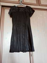 Чёрное вечернее платье размер 44