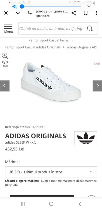 Adidasi ADIDAS SLEEK W damă