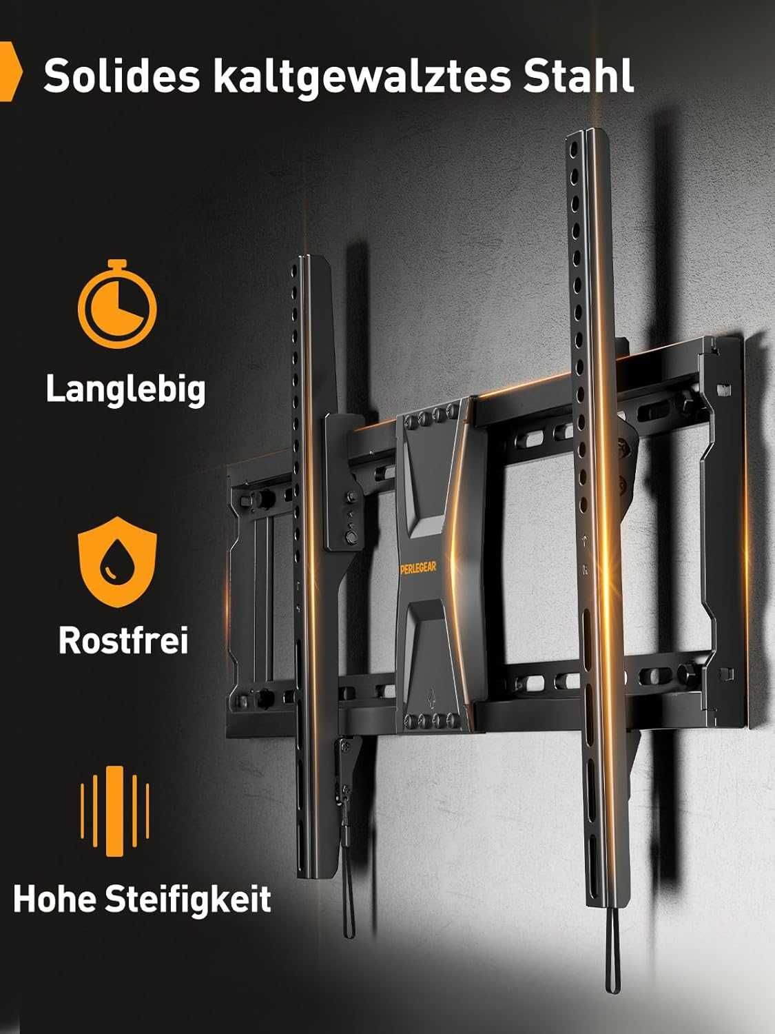Стенна стойка за телевизор Perlegear за 37–82 инча, до 60 кг