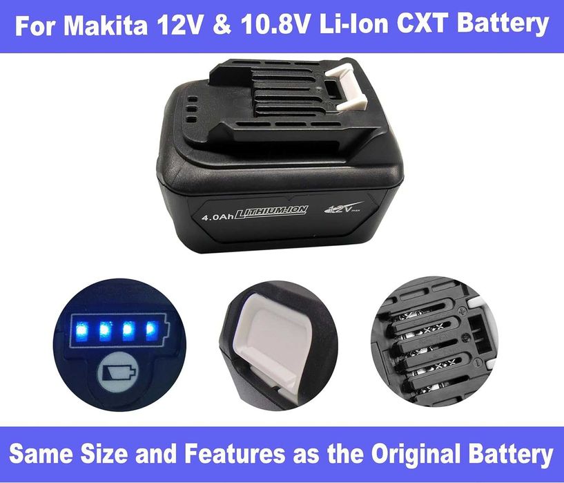 Set 2 Acumulatori 12V 4000 mAh cu Incarcator DC10WD pentru Makita